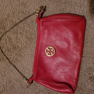 Tory Burch red leather shoulder bag